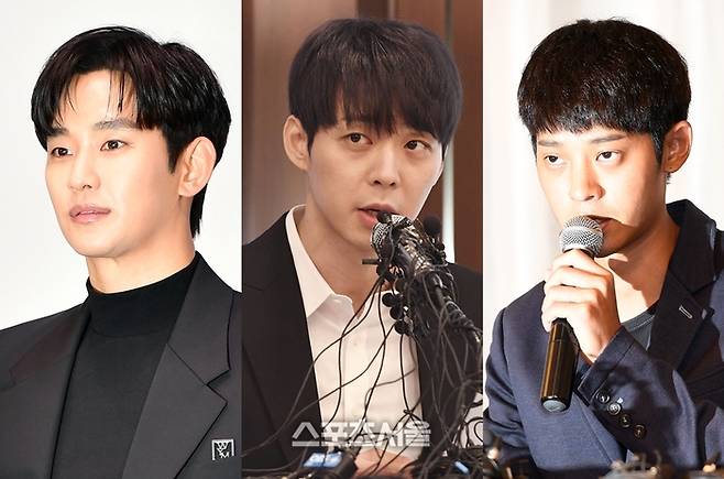 김수현, 박유천, 정준영. 사진 | 스포츠서울DB