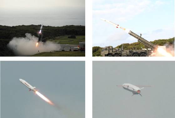 12식 지대함 미사일 성능 개량형 시험 발사 장면. 일본 방위성