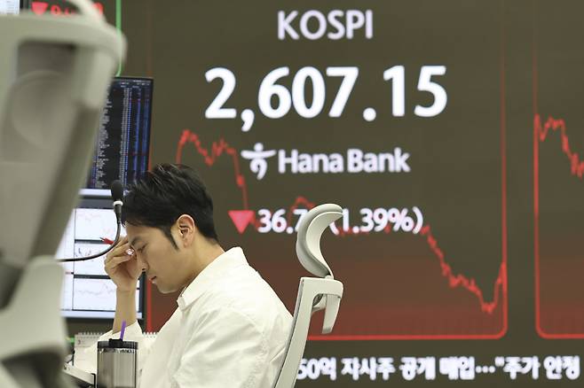 27일 서울 중구 하나은행 딜링룸 전경. 연합뉴스