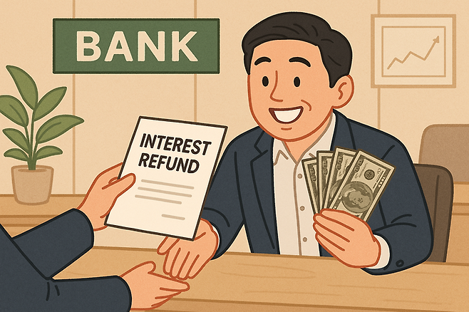 이자 환급받는 소상공인을 그린 이미지 [챗GPT] 이자 환급받는 소상공인을 그린 이미지 [챗GPT]