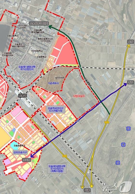 청주시 흥덕구 오송읍 궁평지구 도시개발 계획도. (시 제공. 재판매 및 DB금지)