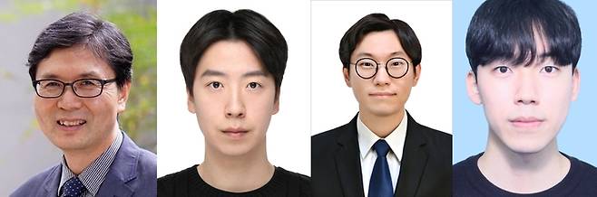 왼쪽부터 DGIST 에너지공학과 유종성 교수, 성종훈 박사과정생, 부산대학교 나노에너지공학과 강준희 교수, 이운환 석사과정생