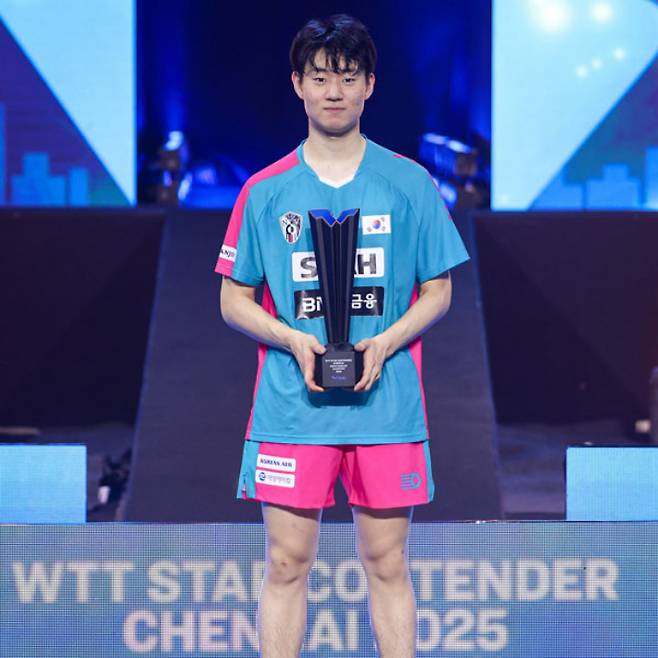한국 탁구 기대주 오준성. WTT