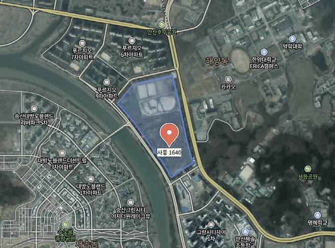안산 사동 89블록 위치도. (자료 = 안산시 제공)