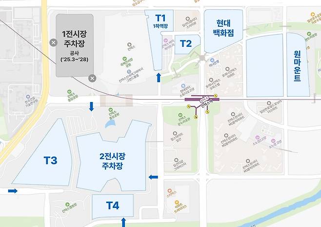 사진 : 킨텍스 주차장 위치도 (출처=Kintex)