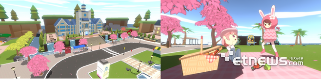 벚꽃으로 물든 캠퍼스월드.