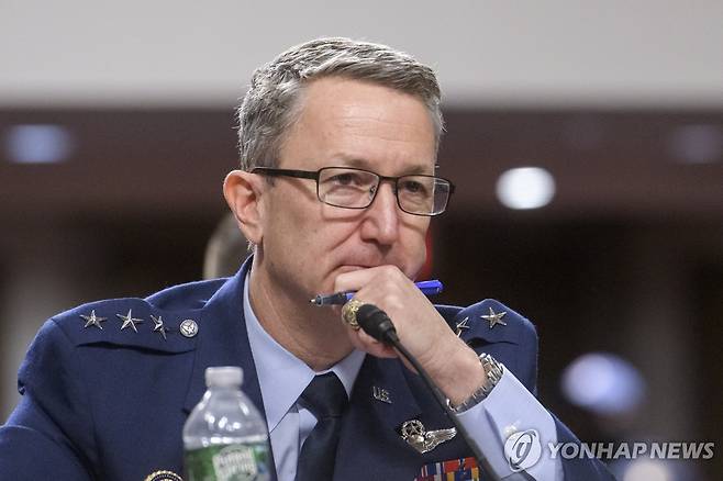 인사청문회 출석한 댄 케인 미국 합참의장 후보자 [워싱턴 AP=연합뉴스. 재판매 및 DB 금지]