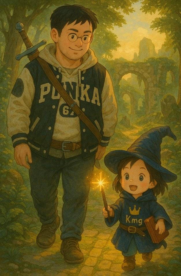 딸과 용 잡으러 가는 아빠 fit. Chat GPT