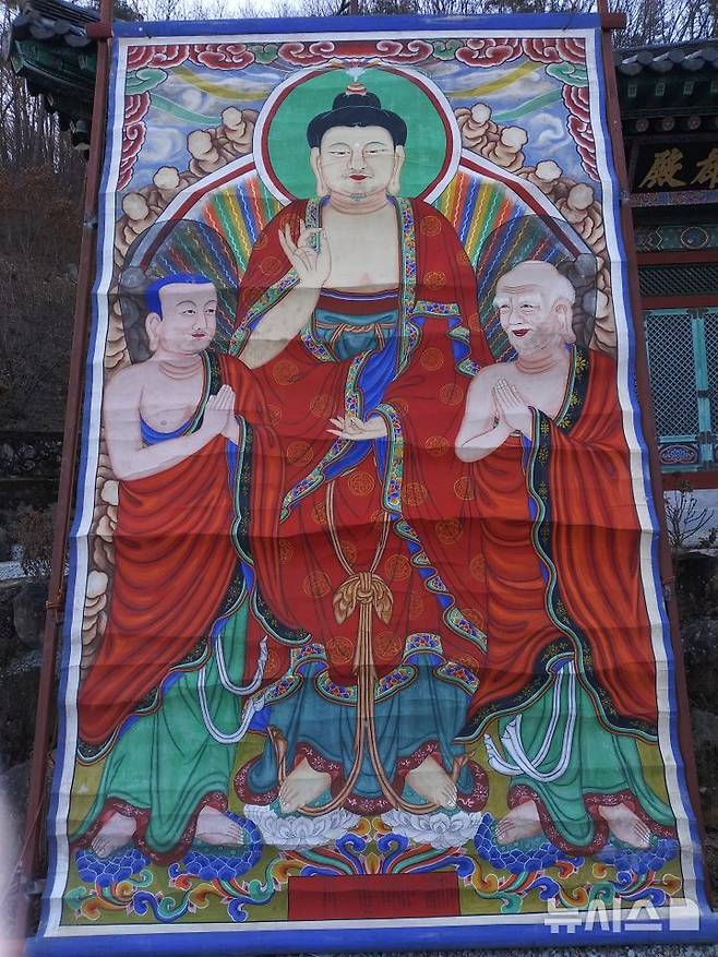 [창원=뉴시스] 경상남도 등록문화유산으로 등록된 '김해 장곡사 괘불도'. (자료=경남도 제공) 0225.04.03. photo@newsis.com