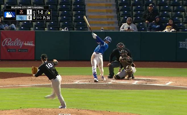 김혜성이 3회말 우전안타를 터뜨리고 있다. 사진=MiLB.TV 캡처