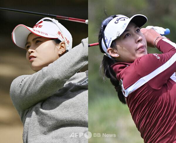 2025년 미국여자프로골프(LPGA) 투어 T-모바일 매치플레이에 출전한 최혜진 프로, 태국의 지노 티띠꾼. 사진제공=ⓒAFPBBNews = News1