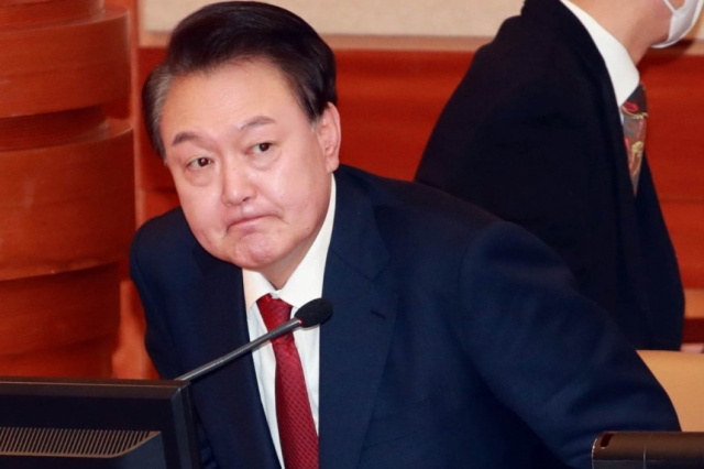 지난 1월 헌법재판소의 탄핵심판 변론기일에 출석한 윤석열 대통령. [사진출처=뉴스1]