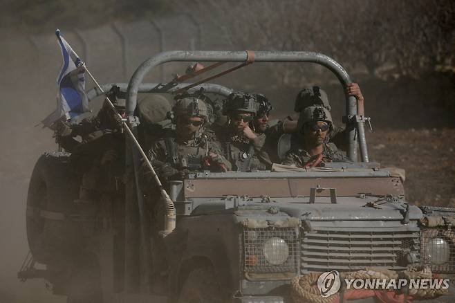 골란고원의 이스라엘군 [로이터 연합뉴스 자료사진. 재판매 및 DB 금지]