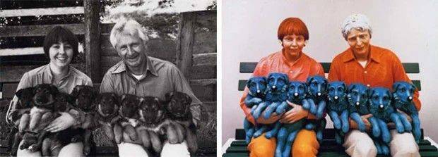 로저스v쿤 : 로저스의 1985년도 작품(왼쪽)과 쿤스의 1988년도 작품.