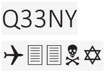Q33NY 괴담에 등장하는 딩뱃폰트. [사진 출처=인터넷 커뮤니티]