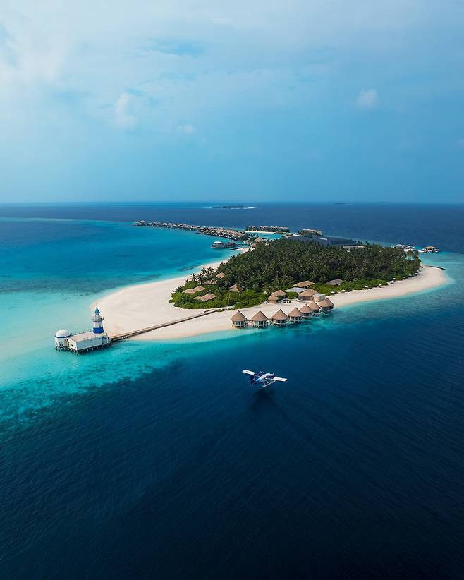 지속 가능한 여행을 지향하는 인터컨티넨탈 몰디브 전경. 사진제공|팜투어