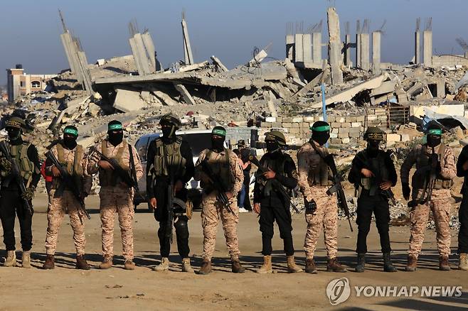 가자지구의 하마스 무장대원 [UPI 연합뉴스 자료사진. 재판매 및 DB 금지]