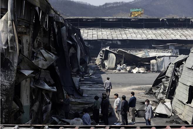 2025년 4월2일 산불로 인해 큰 피해를 당한 경북 안동시 남후면 광음리 남후농공단지 공장. 김명진 기자&nbsp;