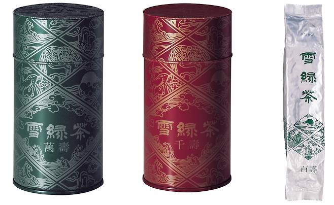 오설록의 첫번째 녹차 제품 ‘만수’, ‘천수’, ‘백수’ [아모레퍼시픽 제공]