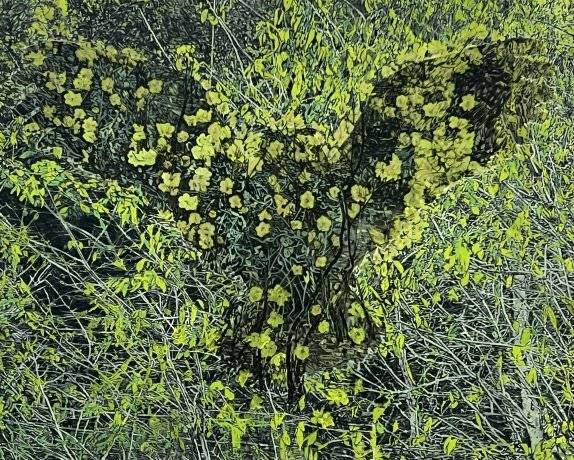 내 안의 풍경25-102. 130cm x 162cm. 광목천에 혼합재료. 2025