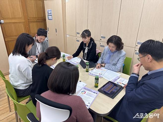 경기도교육청 학교 방문 소통 정담회 모습. 사진제공｜경기도교육청