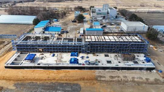 대소 공공하수처리시설 증설사업(2차) 전경        사진=음성군 제공