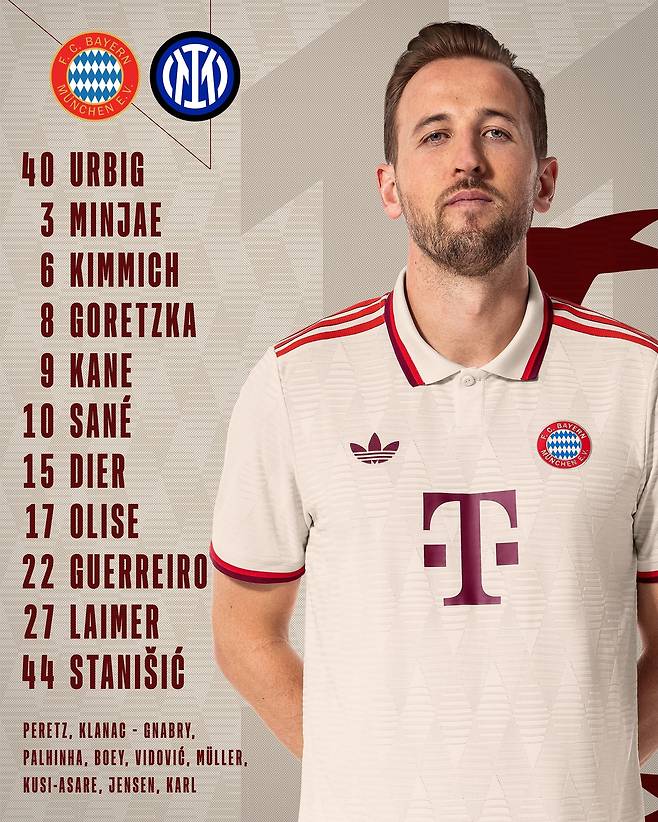 바이에른 뮌헨 선발 라인업. 뮌헨 SNS