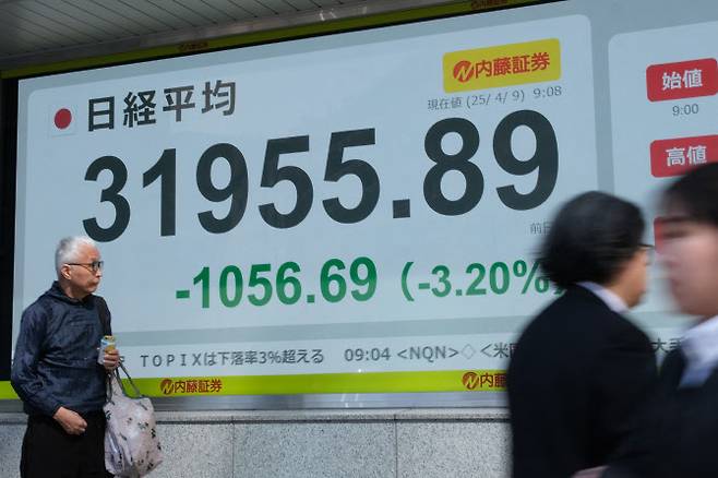도쿄증권거래소 앞 전광판 (사진=AFP)