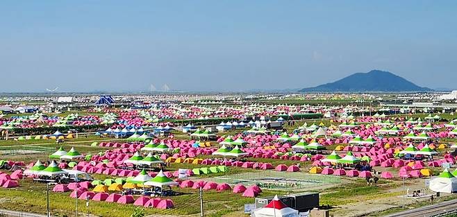 지난 2023년 8월5일 전북 부안 새만금 세계스카우트잼버리 야영장 전경. 강인 기자