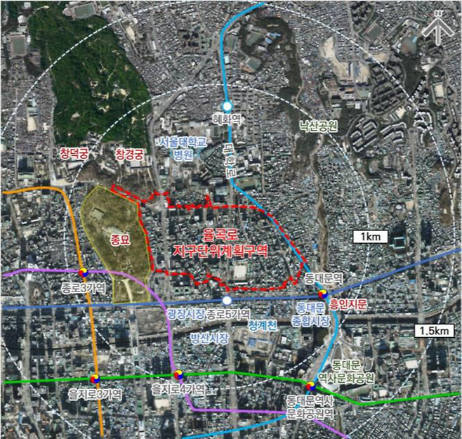 율곡로 지구단위계획 위치도. [서울시]
