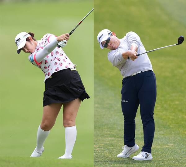 2025년 일본여자프로골프(JLPGA) 투어 후지필름·스튜디오 앨리스 여자오픈에 출전한 배선우, 신지애 프로. 사진제공=KLPGA