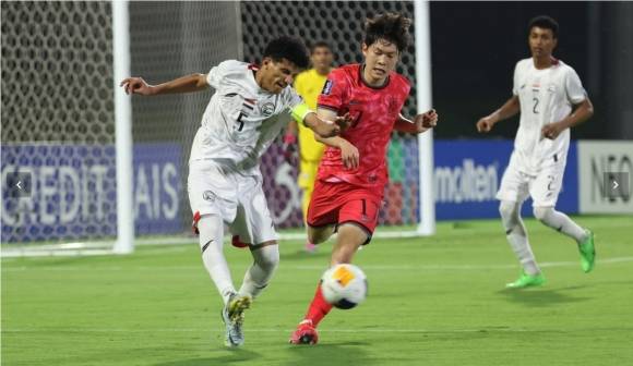한국 U-17 축구대표팀이 11일(한국시간) 사우디아라비아 제다의 킹 압둘라 스포츠 시티에서 열린 2025 AFC U-17 아시안컵 C조 3차전에서 예멘과 경기하고 있다. AFC 캡처