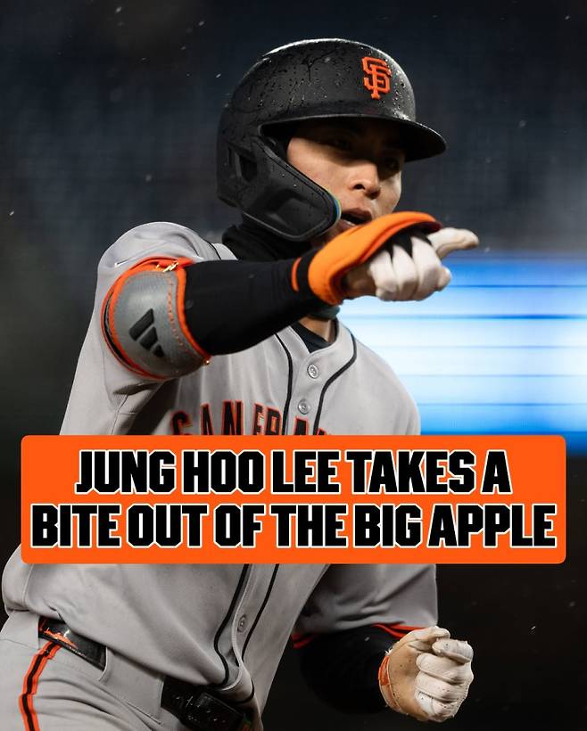 12일 MLB 공식 SNS가 조명한 이정후의 시즌 1호 홈런. 사진=MLB SNS