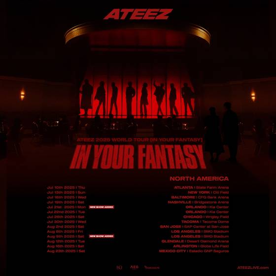 A poster of Ateez's “In Your Fantasy” world tour [KQ ENTERTAINMENT]