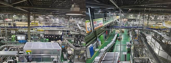 롯데칠성 강릉공장의 소주 생산 시설./사진=김아름 기자 armijjang@