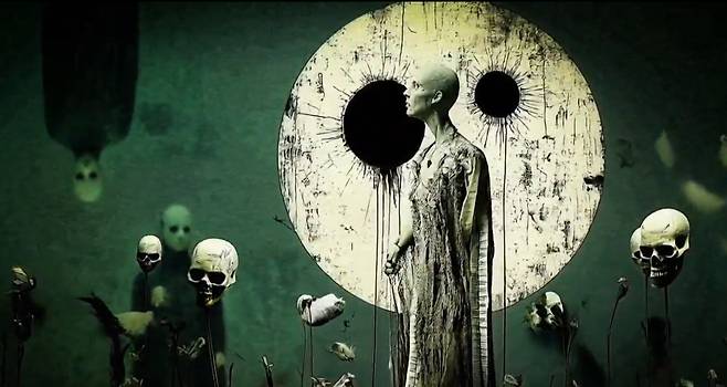 이병호 작가의 AI로 제작한 디지털 시대의 인간의 정체성을 질문하는 2분 14초 길이의 영상 중 한 장면.