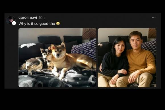 챗GPT의 이미지 생성 기능으로 만든 반려동물의 인간화 이미지. 오픈AI 공식 인스타그램 캡처