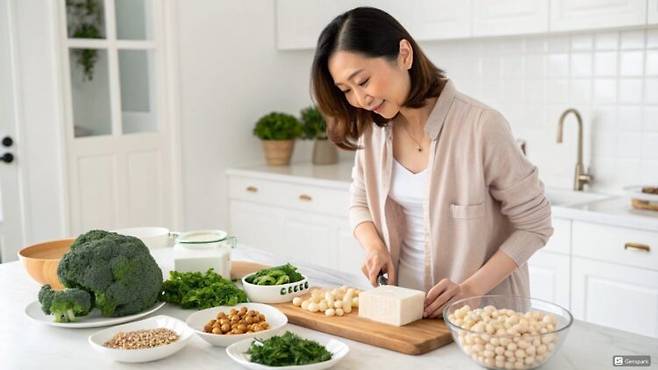 유제품을 먹고 복부팽만감, 설사 등이 심하다면 두부, 멸치, 병아리콩, 브로콜리 등으로 칼슘을 보충할 수 있다. [사진=AI 이용해 생성]