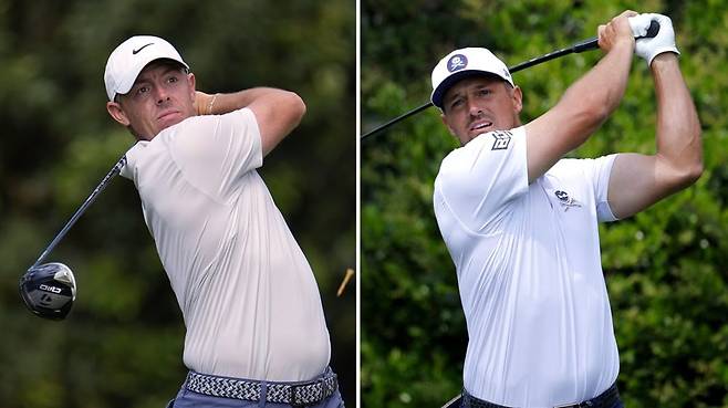 2025마스터스 최종라운드에서 격돌한 매킬로이와 디섐보.