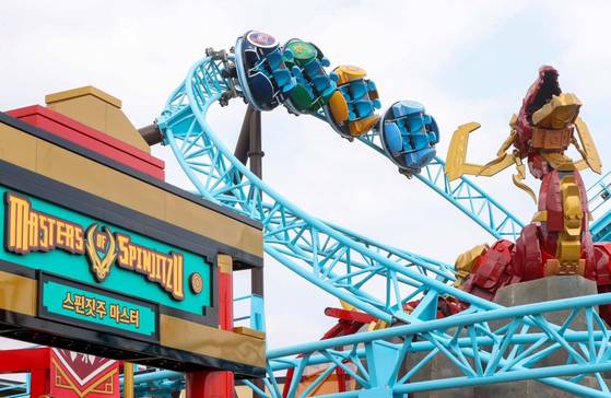 The new Masters of Spinjitzu roller coaster at Legoland Korea in Chuncheon, Gangwon on April 11 [YONHAP]