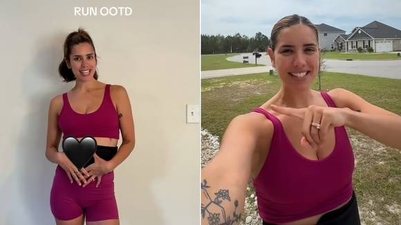 미국 사우스캐롤라이나주에 사는 미카엘라 디에파가 조깅을 위한 오늘의 착장(OOTD)이라며 총기를 휴대한 모습을 공개했다. 출처=미카엘라 디에파 틱톡