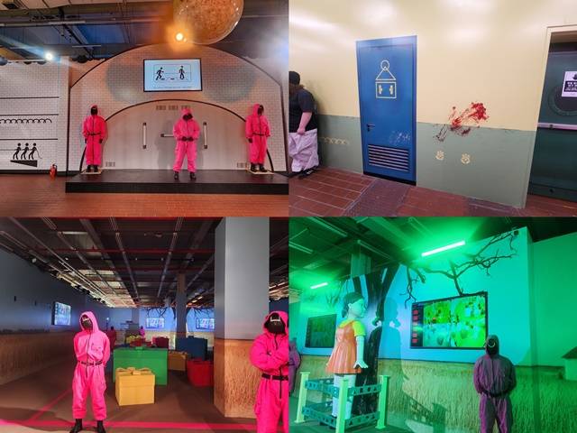 '오징어 게임 : 더 익스피리언스'에서는 실제 시리즈에 나오는 게임을 변형한 총 6개의 게임들을 체험할 수 있다. /김샛별 기자