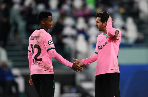 안수 파티(왼쪽)와 리오넬 메시(이상 바르셀로나). 게티이미지코리아