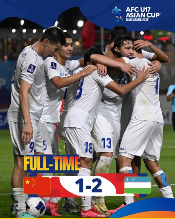 중국과 우즈베키스탄의 경기 결과. /사진=아시아축구연맹(AFC) 공식 사회관계망서비스(SNS)