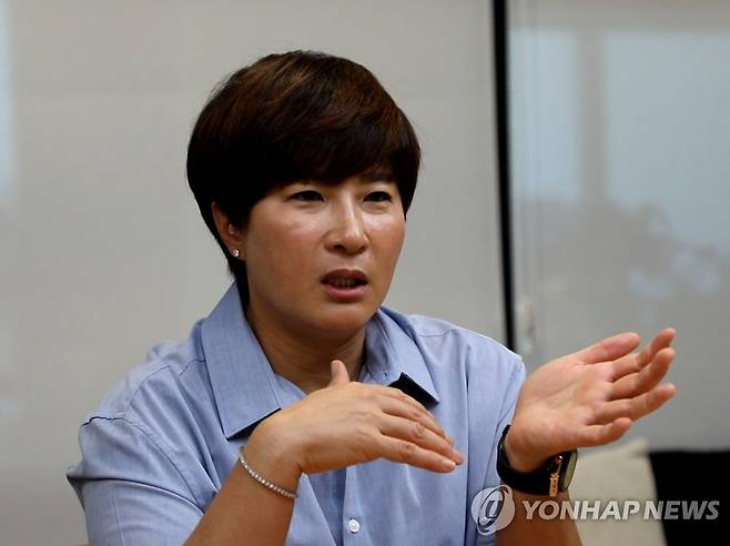 2022년 11월 연합뉴스와 인터뷰 중인 박세리 [연합뉴스 사진]