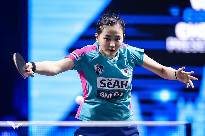 WTT 시리즈에 참가한 김나영의 경기 장면 [WTT 인스타그램 캡처. 재판매 및 DB 금지]