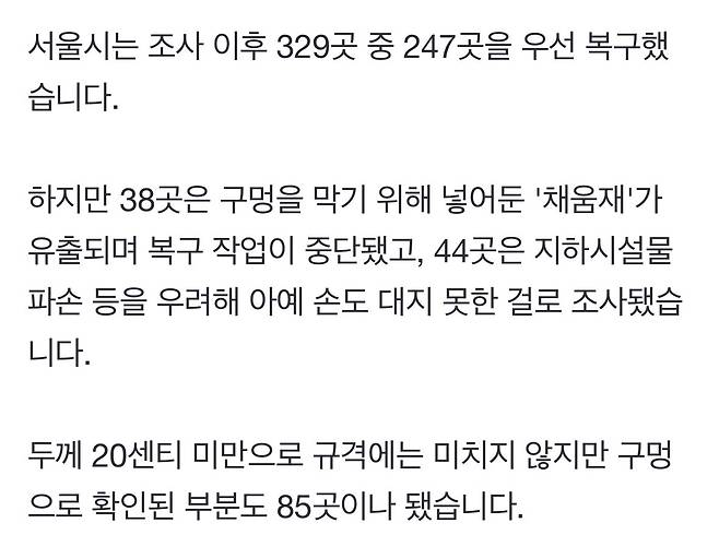 IMG_3905.jpeg [단독] 서울 도심 아래 \'빈 구멍\' 329곳 확인 ... 38곳은 \'긴급 복구 필요\'