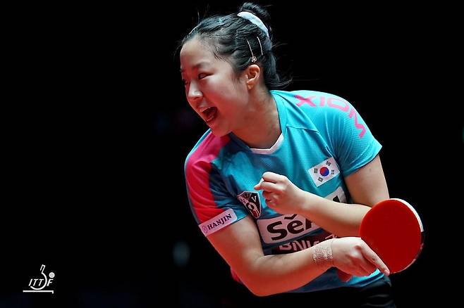 ITTF 여자월드컵에 출전한 신유빈 [ITTF 홈피 제공. 재판매 및 DB 금지]