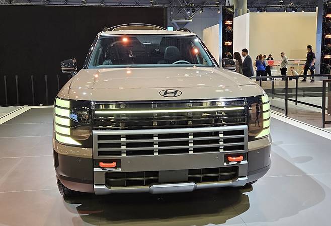 16일(현지시각) 미국 뉴욕 제이컵 재비츠 컨벤션 센터에서 열린 뉴욕 국제 오토쇼에서 현대차가 공개한 팰리세이드 XRT pro 모델./김지환 기자