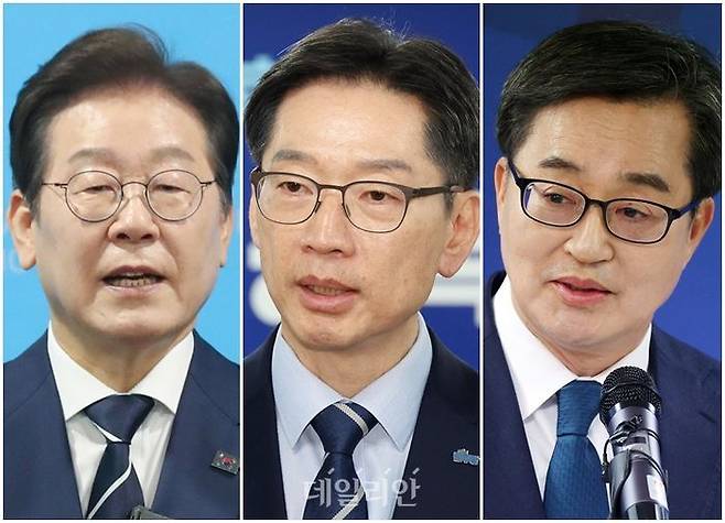 더불어민주당 21대 대선 후보 선출을 위한 경선에 이재명 전 대표, 김경수 전 경남도지사, 김동연 경기도지사(왼쪽부터 기호순)가 참가한다. 민주당은 오는 16일부터 27일까지 총 4차례 권역별 순회 경선을 진행한다. ⓒ데일리안 홍금표 기자